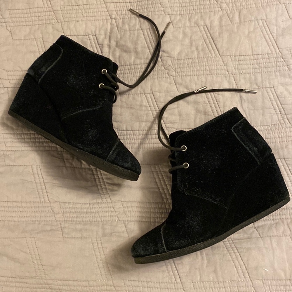 Toms wedge heel booties boots